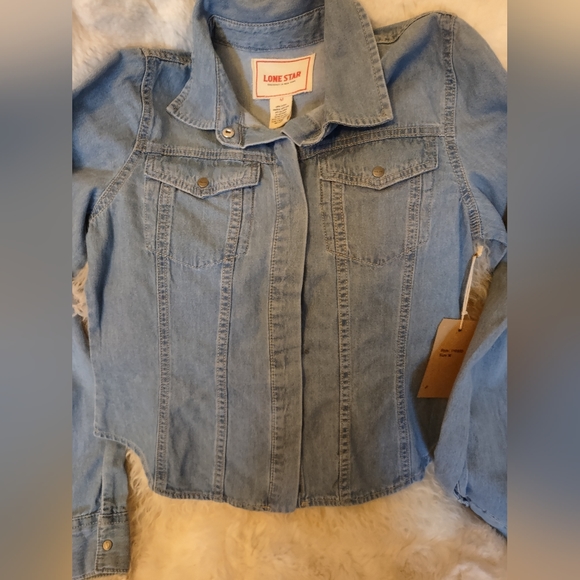 Lone Star, Juniors Sz Med, Lt Weight Cotton Denim Jacket, Snap Front, NWTs - Picture 2 of 15